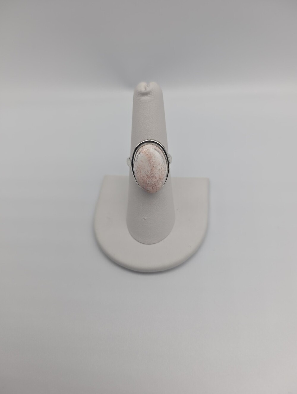 Natural Stone Silver Tone Ring Size 7